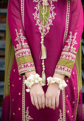 Grace Z-(S638)- Stitched Embroidered 3pc Lawn dress with printed munar dupatta.